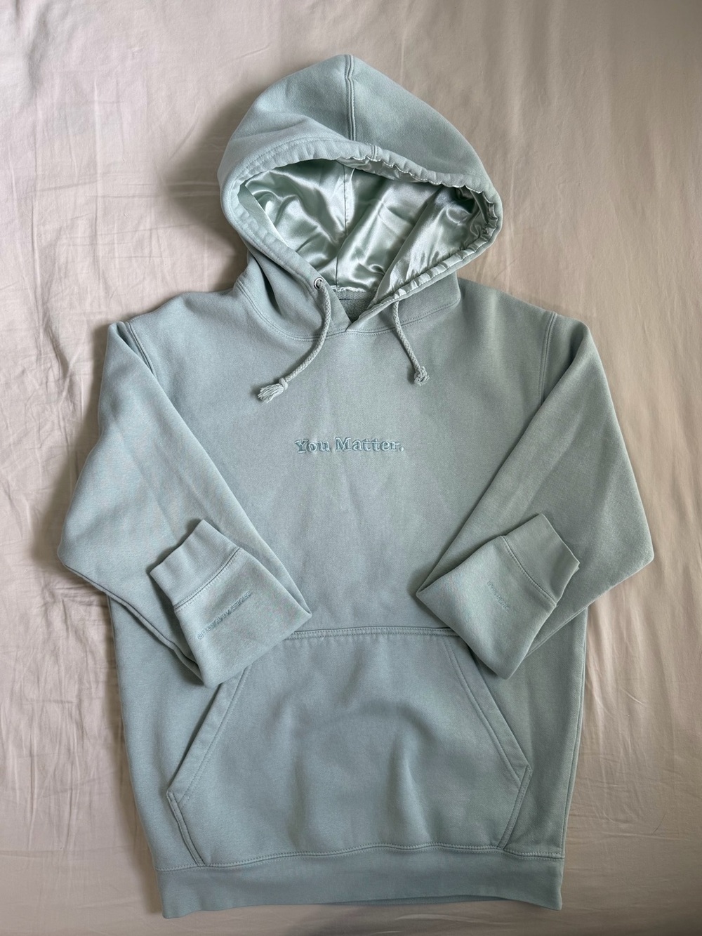 You Matter Embroidered Silk Lined Hoodie